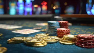 A stylish woman beside vibrant slot machines displaying glowing sevens, showcasing the variety of top slots at XXBB.