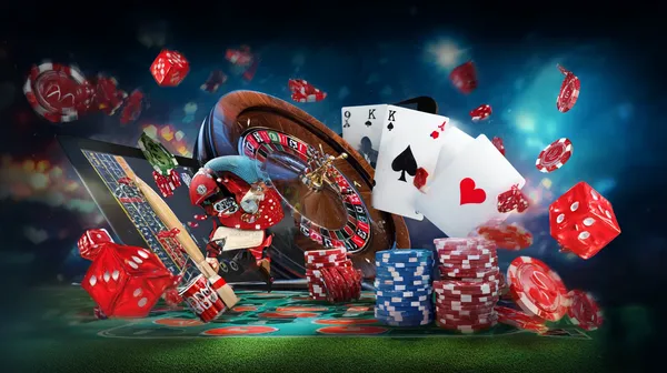 A woman smiling while playing online games on her laptop, surrounded by neon casino elements, showcasing XXBB’s diverse game collection.