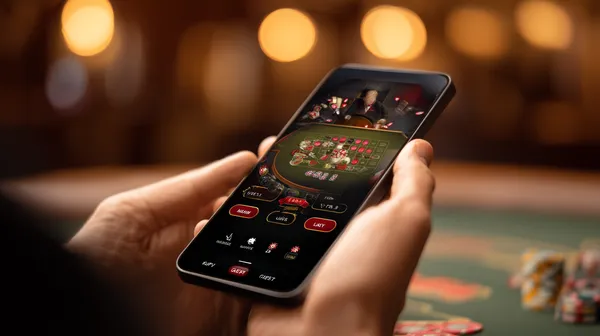 A confident dealer surrounded by casino chips inviting players to access their XXBB account, reflecting quick and easy login options.